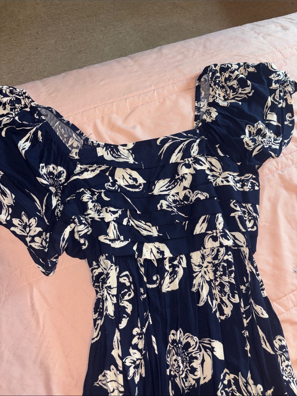 Maurices Navy and White Floral Dress Size 1X Plus Size NEW - Picture 2 of 15